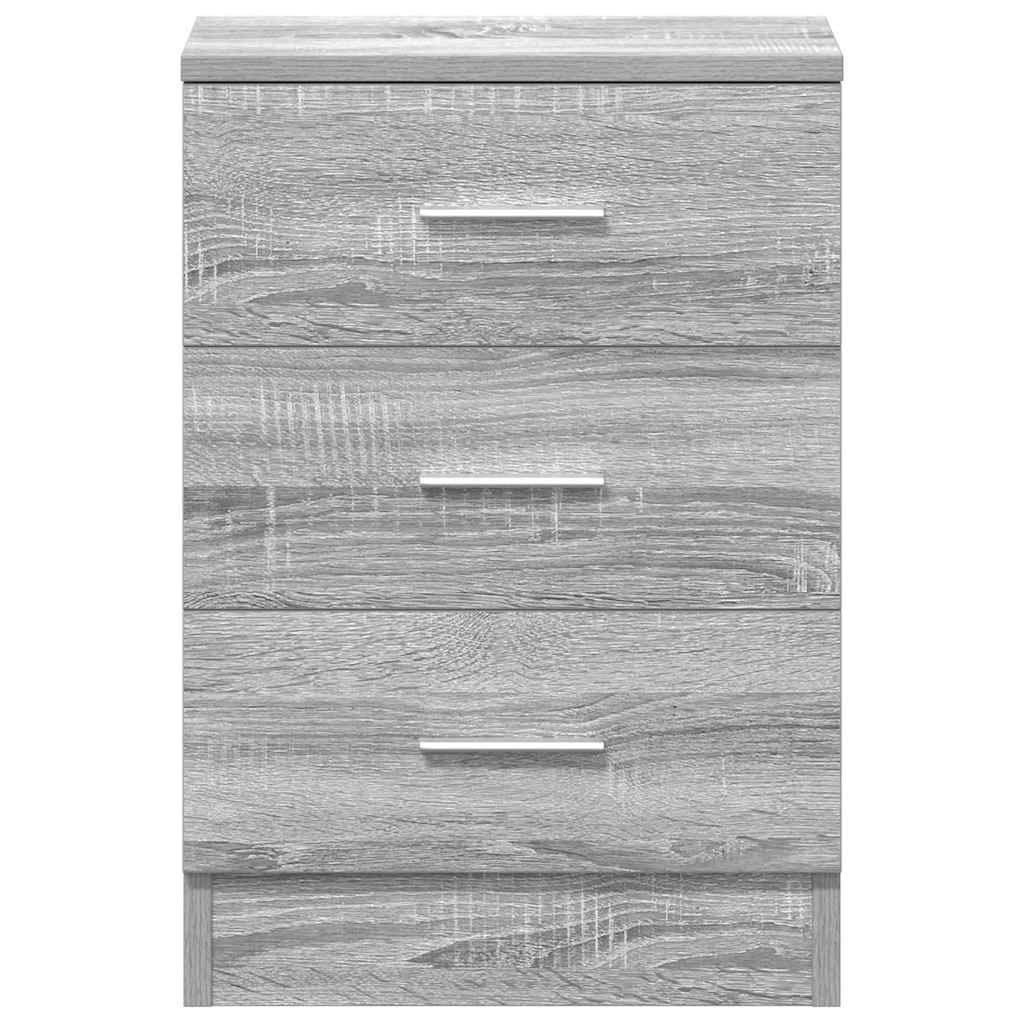 Nachttische 2 Stk. Grau Sonoma 38x35x56 cm Holzwerkstoff