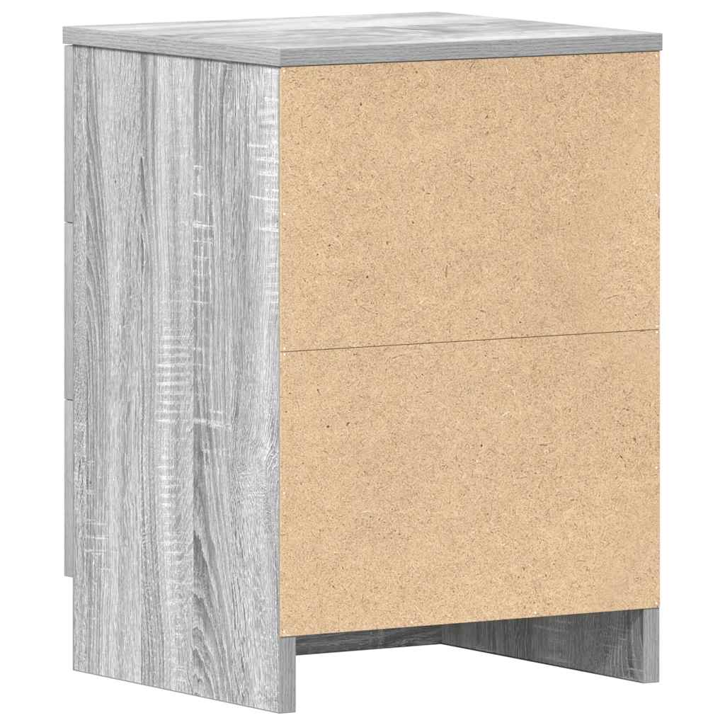Nachttische 2 Stk. Grau Sonoma 38x35x56 cm Holzwerkstoff