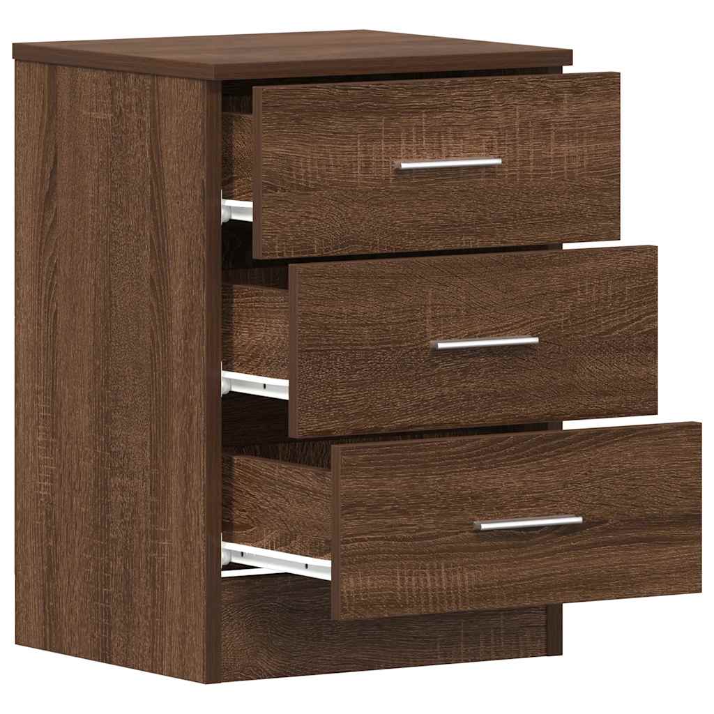 Nachttische 2 Stk. Braun Eichen-Optik 38x35x56 cm Holzwerkstoff