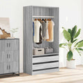 Kleiderschrank Grau Sonoma 100x50x200 cm Holzwerkstoff