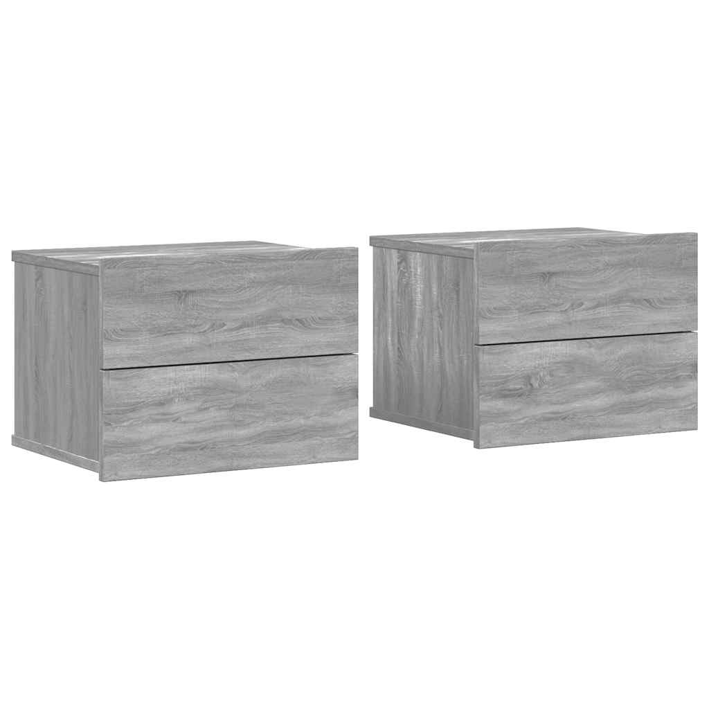 Nachttische 2 Stk. Grau Sonoma 40x30x30 cm Holzwerkstoff