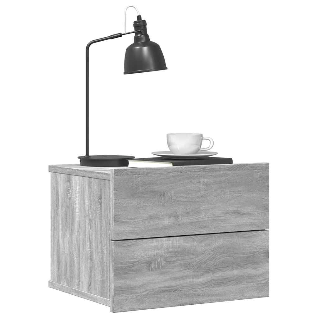 Nachttische 2 Stk. Grau Sonoma 40x30x30 cm Holzwerkstoff