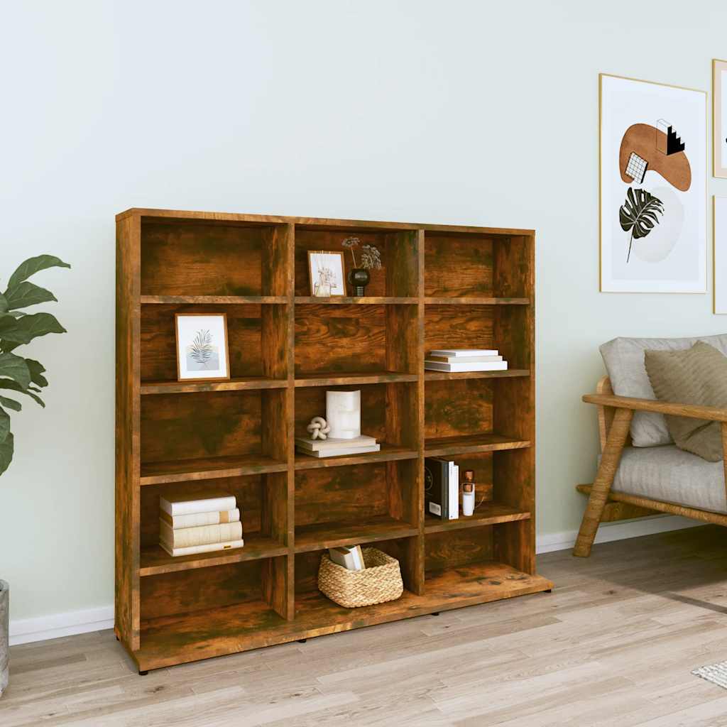 CD-Regal Räuchereiche 100x23x89,5 cm Holzwerkstoff