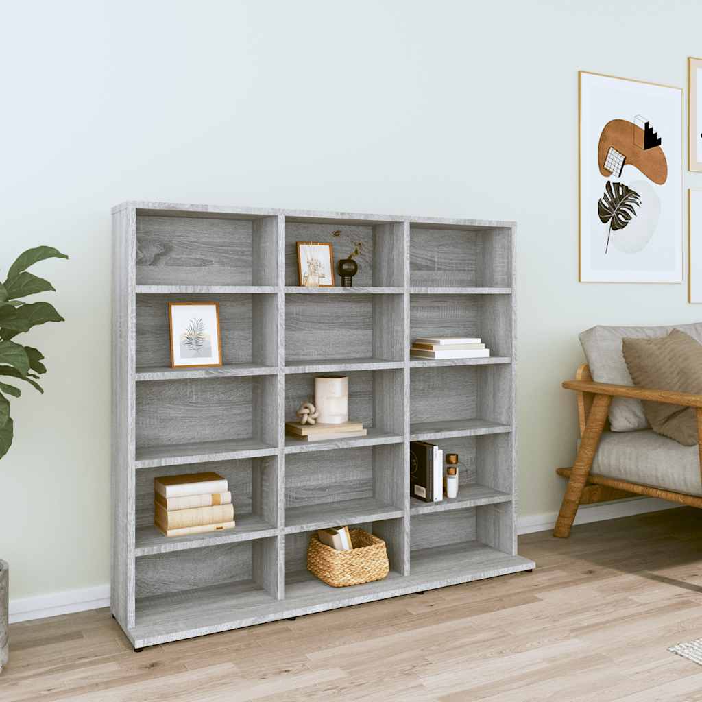 CD-Regal Grau Sonoma 100x23x89,5 cm Holzwerkstoff