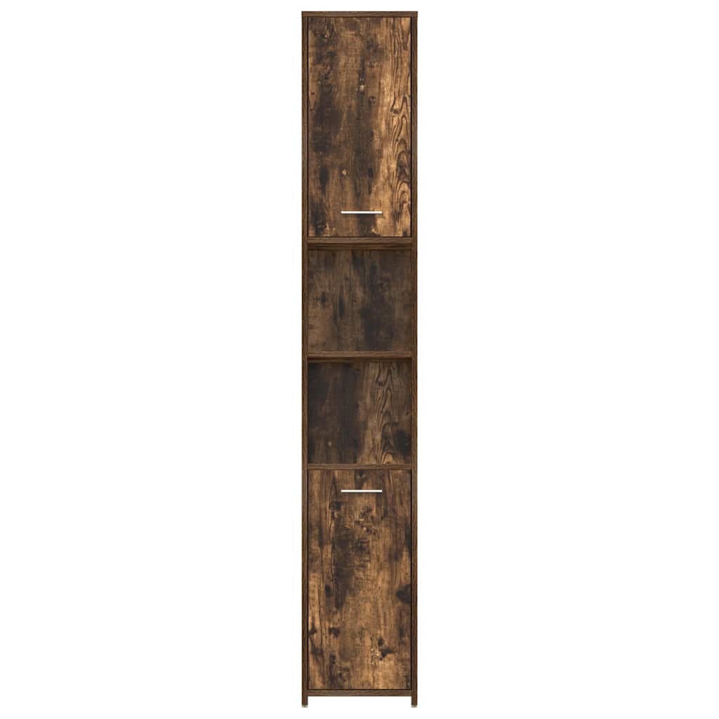 Badezimmerschrank Räuchereiche 30x30x183,5 cm Holzwerkstoff