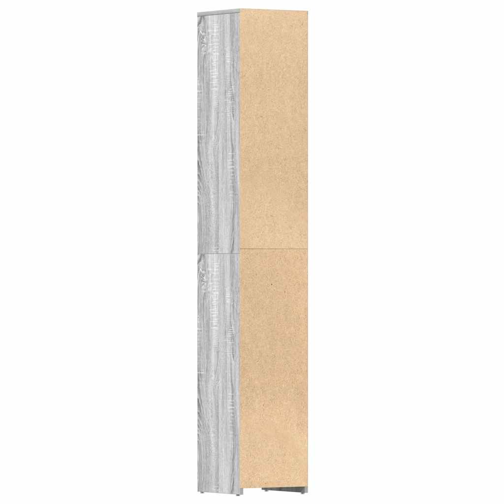 Badezimmerschrank Grau Sonoma 30x30x183,5 cm Holzwerkstoff