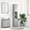 Badezimmerschrank Grau Sonoma 30x30x183,5 cm Holzwerkstoff