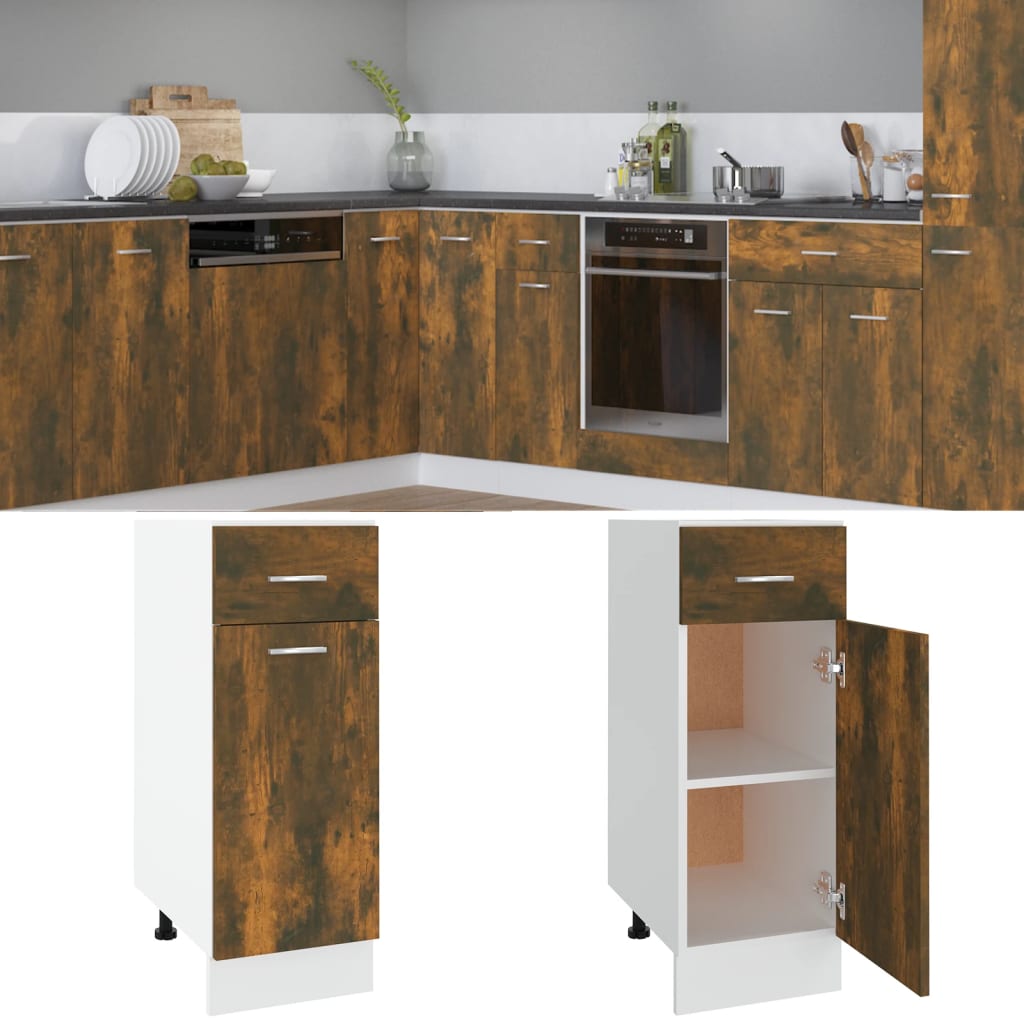 Unterschrank mit Schublade Lyon Räuchereiche 30x46x81,5 cm