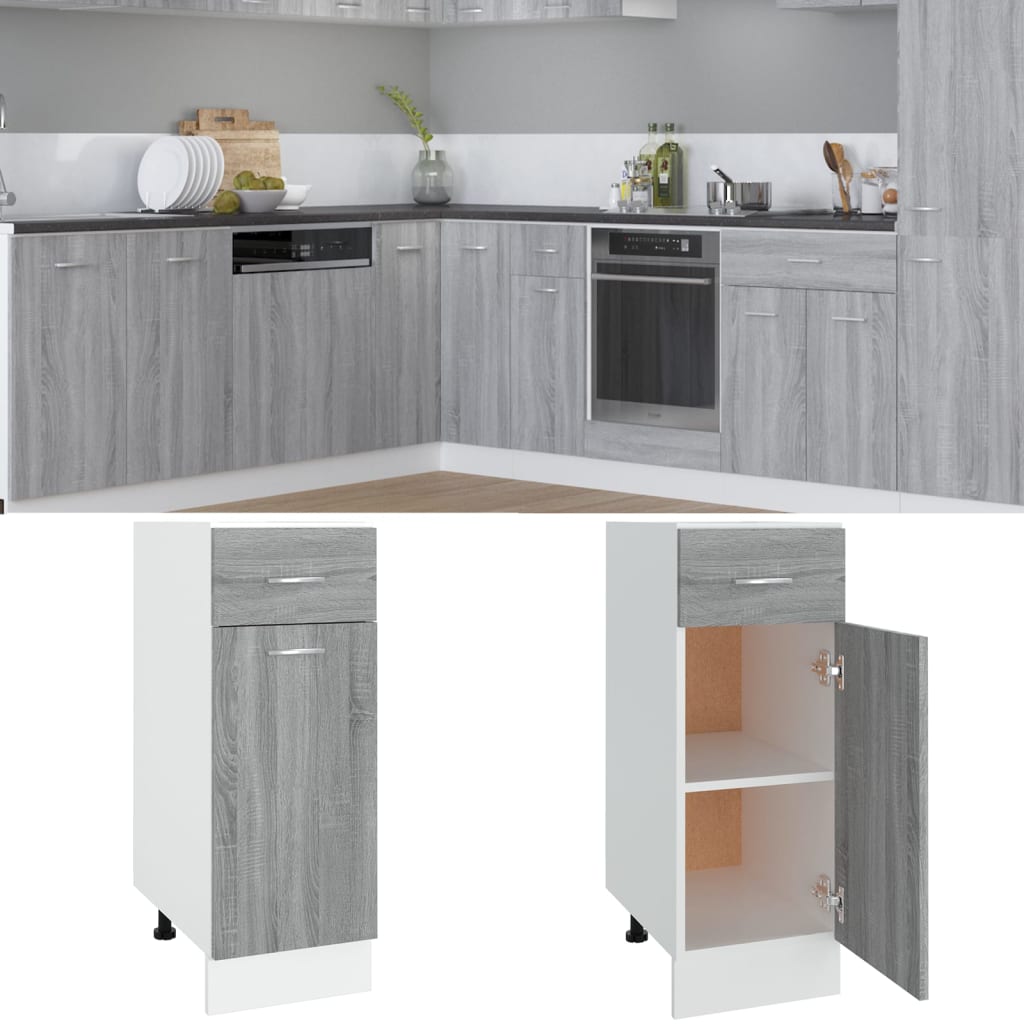 Unterschrank mit Schublade Lyon Grau Sonoma 30x46x81,5 cm