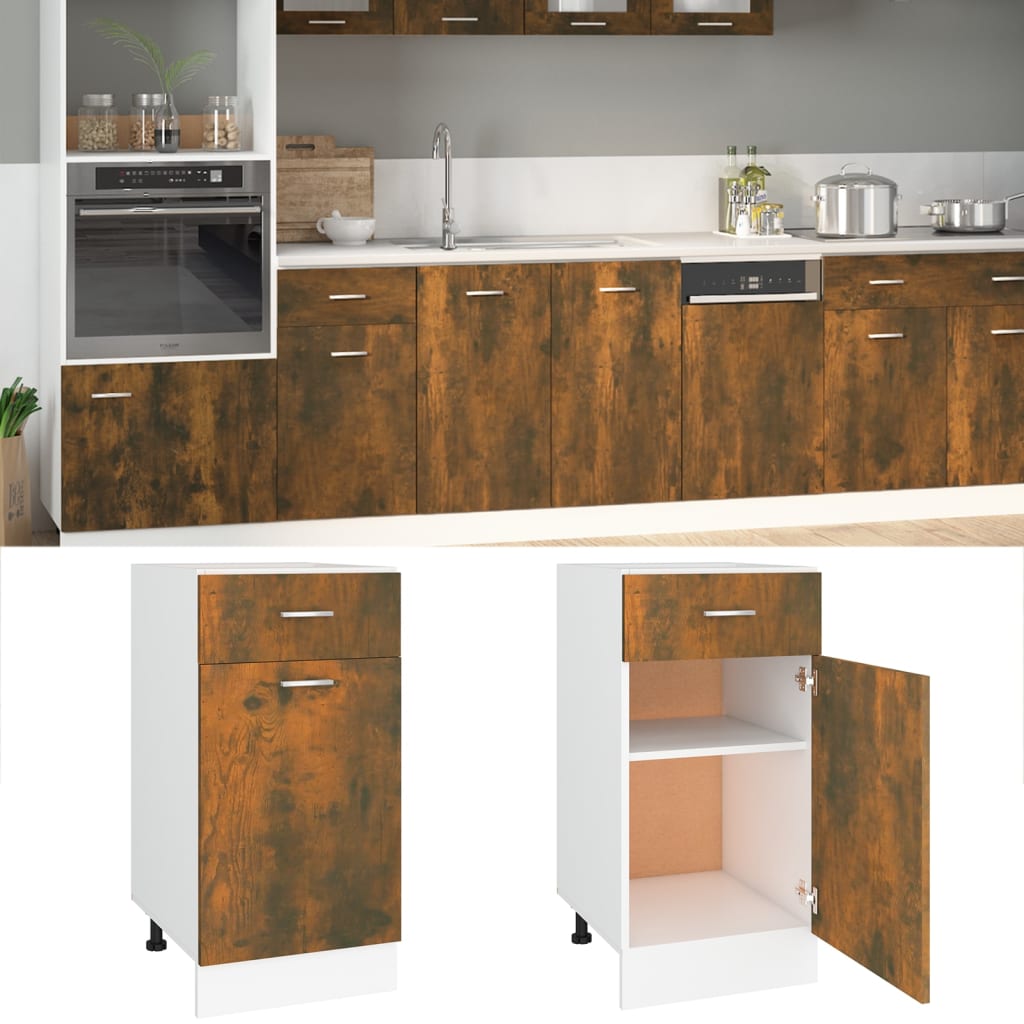 Unterschrank mit Schublade Lyon Räuchereiche 40x46x81,5 cm