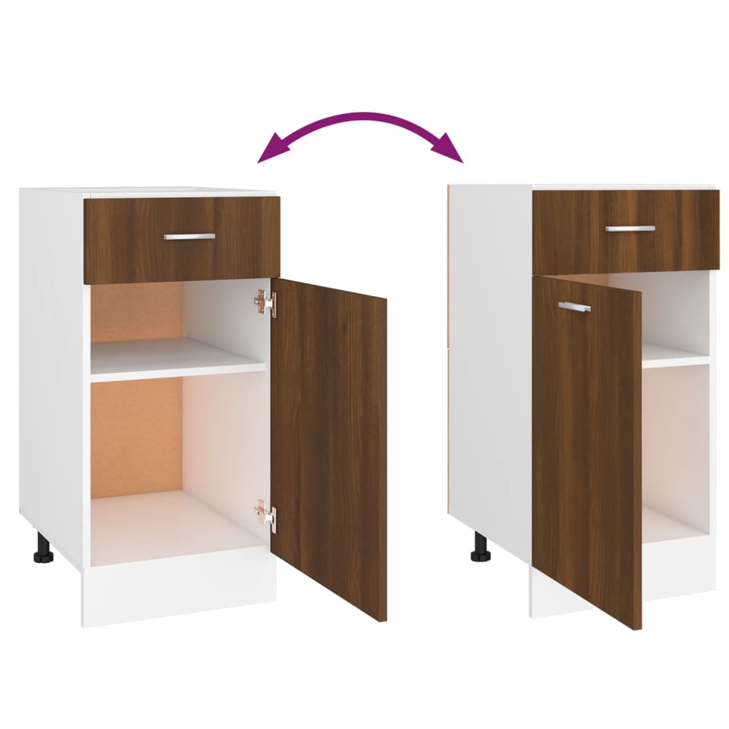 Unterschrank mit Schublade Lyon Braun Eichen-Optik 40x46x81,5 cm