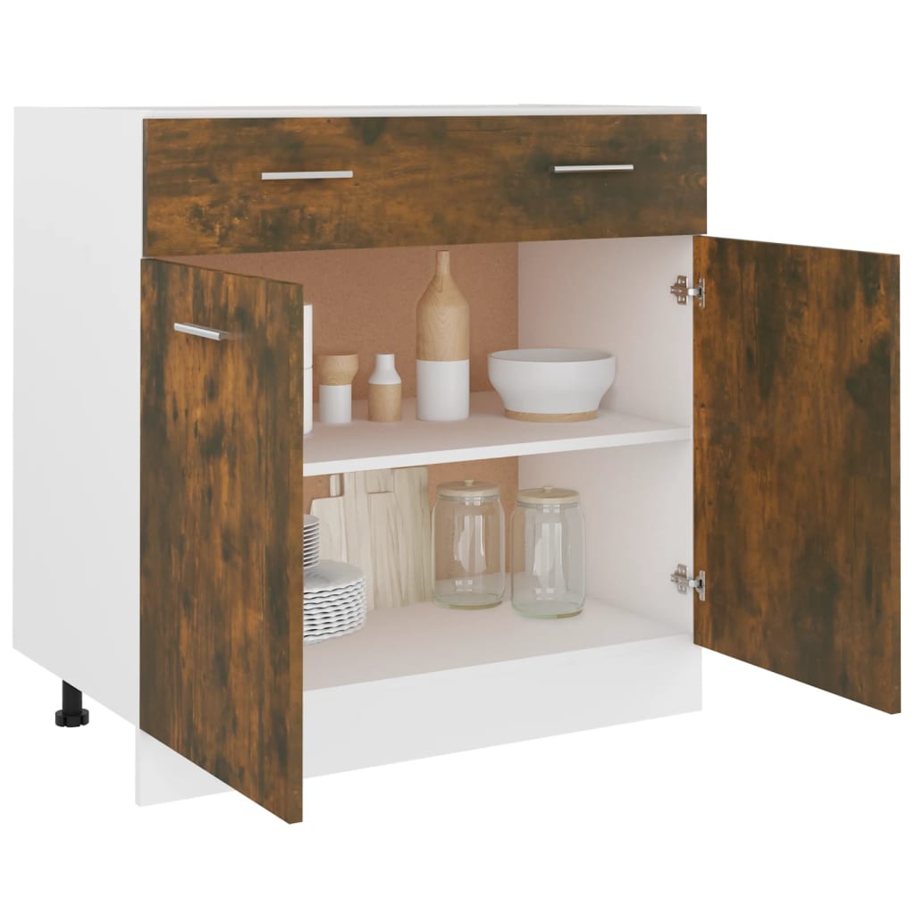 Unterschrank mit Schublade Lyon Räuchereiche 80x46x81,5 cm