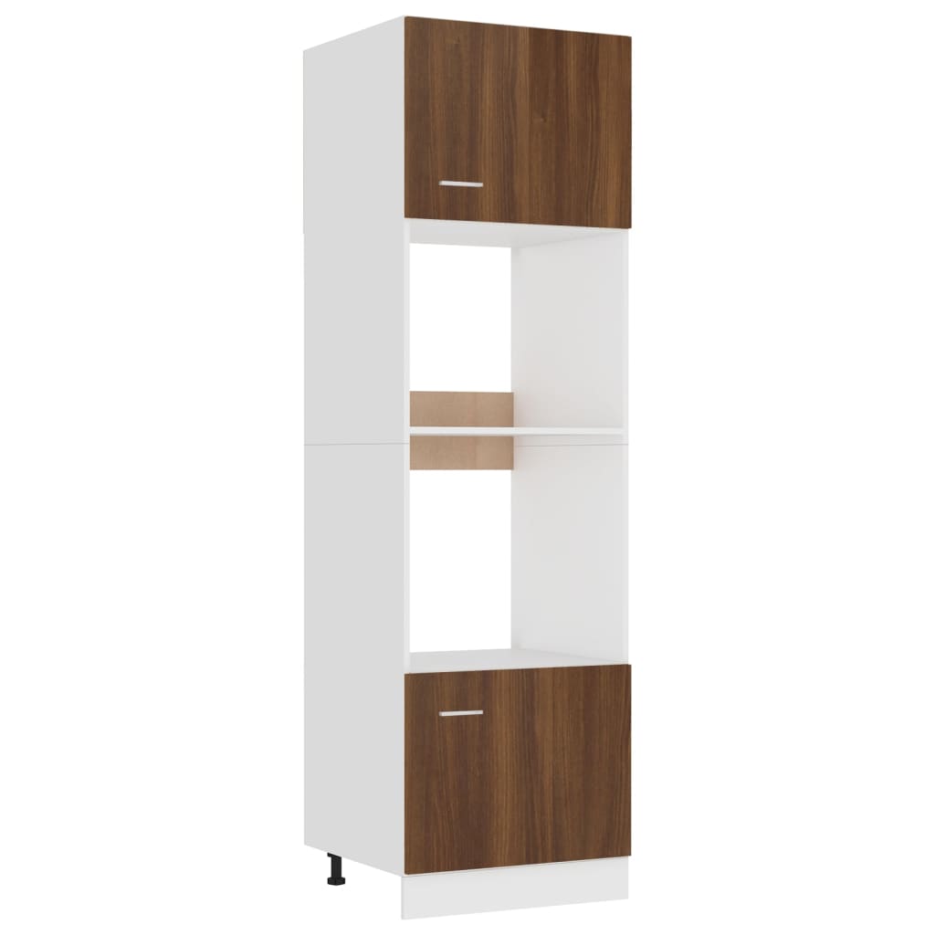 Mikrowellenumbauschrank Lyon Braun Eichen-Optik 60x57x207 cm