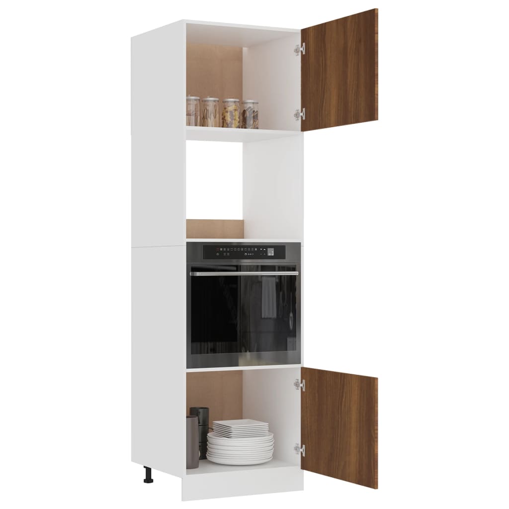 Mikrowellenumbauschrank Lyon Braun Eichen-Optik 60x57x207 cm