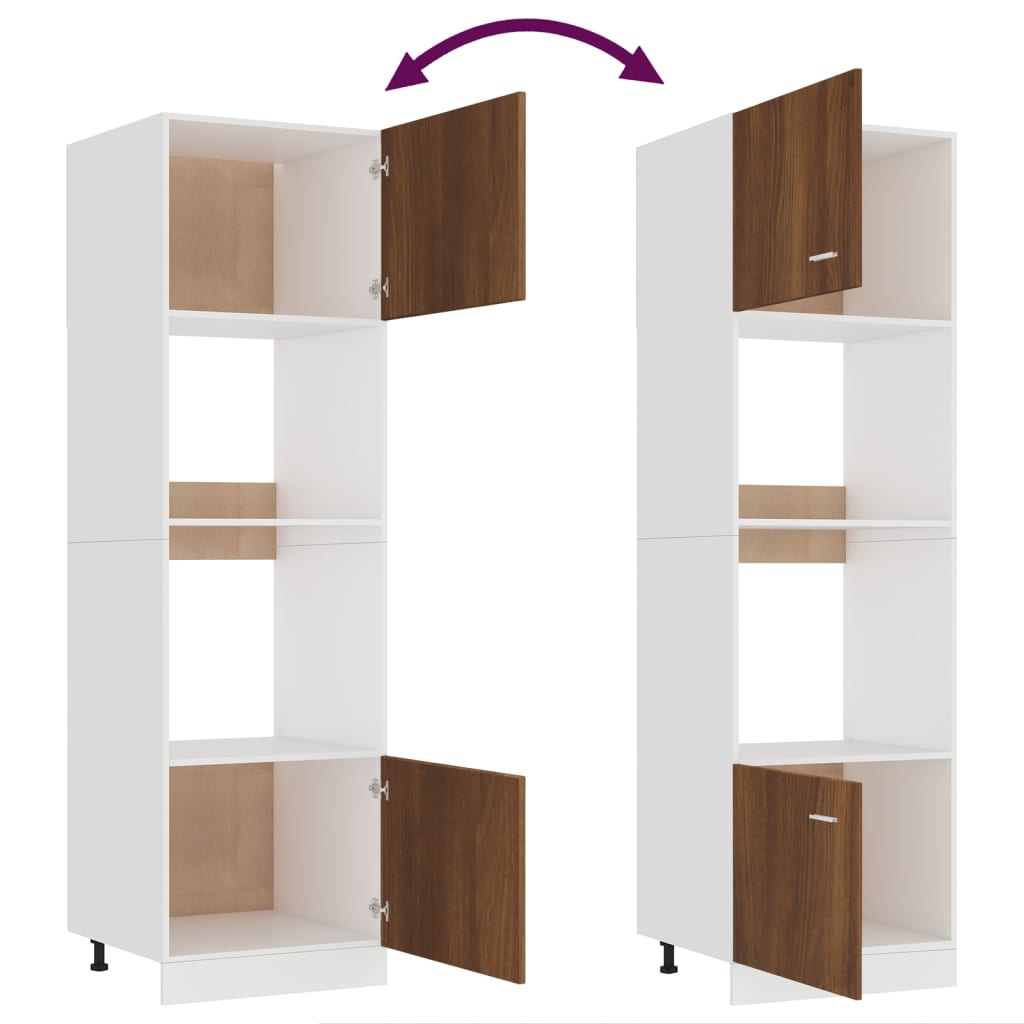 Mikrowellenumbauschrank Lyon Braun Eichen-Optik 60x57x207 cm