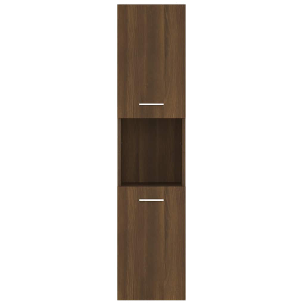 Badezimmerschrank Braun Eichen-Optik 30x30x130 cm Holzwerkstoff