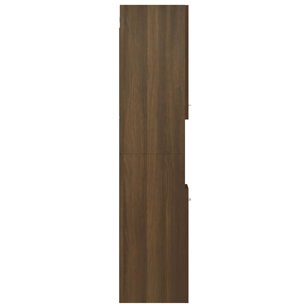 Badezimmerschrank Braun Eichen-Optik 30x30x130 cm Holzwerkstoff