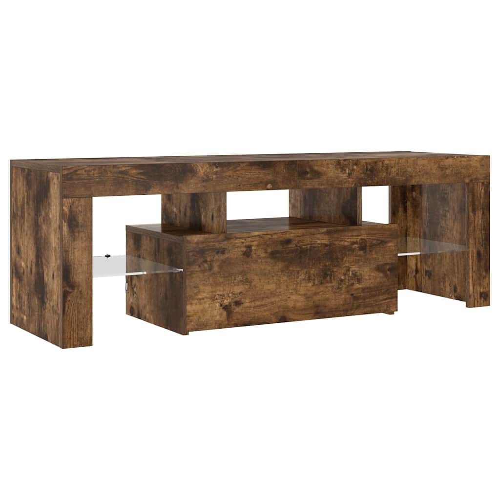TV-Schrank mit LED-Leuchten Räuchereiche 120x35x40 cm