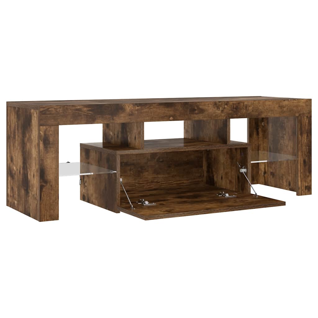 TV-Schrank mit LED-Leuchten Räuchereiche 120x35x40 cm