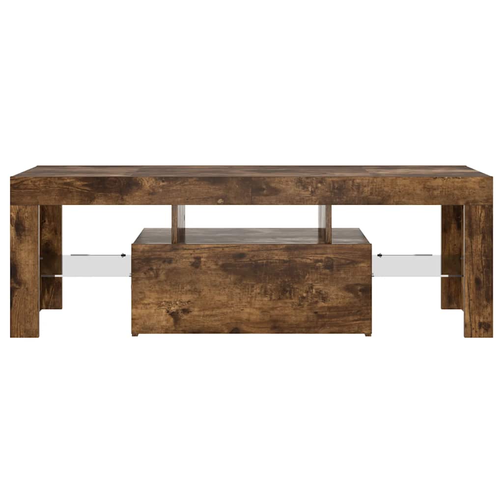 TV-Schrank mit LED-Leuchten Räuchereiche 120x35x40 cm
