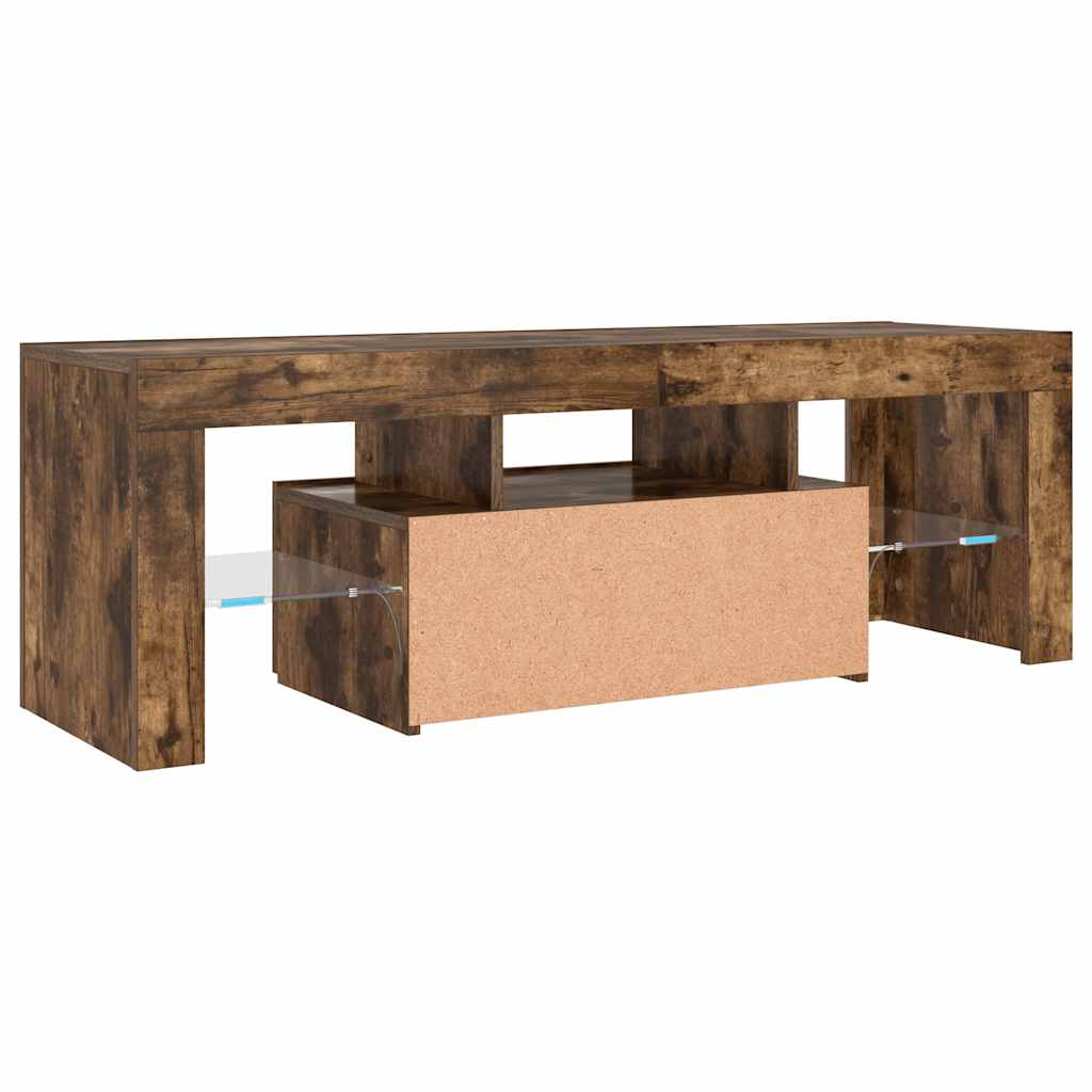 TV-Schrank mit LED-Leuchten Räuchereiche 120x35x40 cm