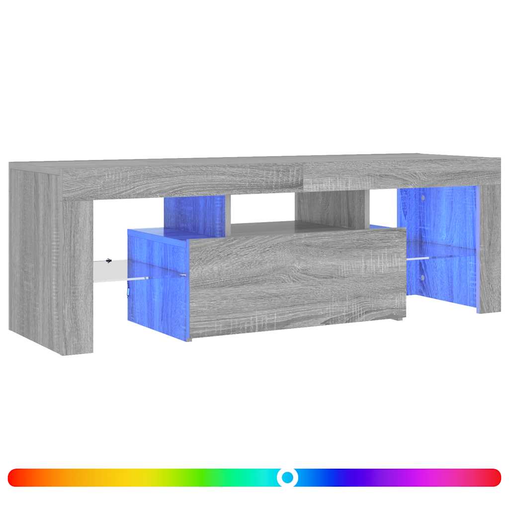 TV-Schrank mit LED-Leuchten Grau Sonoma 120x35x40 cm