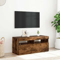 TV-Schrank mit LED-Leuchten Räuchereiche 90x35x40 cm
