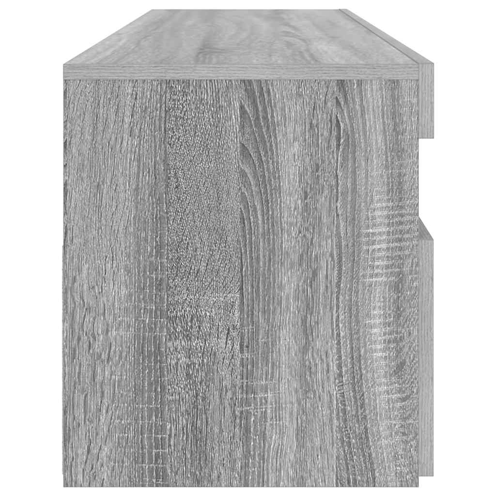 TV-Schrank mit LED-Leuchten Grau Sonoma 90x35x40 cm