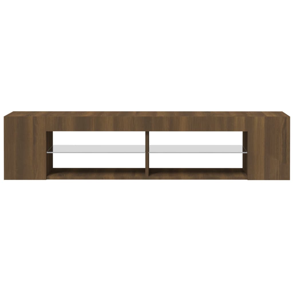 TV-Schrank mit LED-Leuchten Braun Eichen-Optik 135x39x30 cm