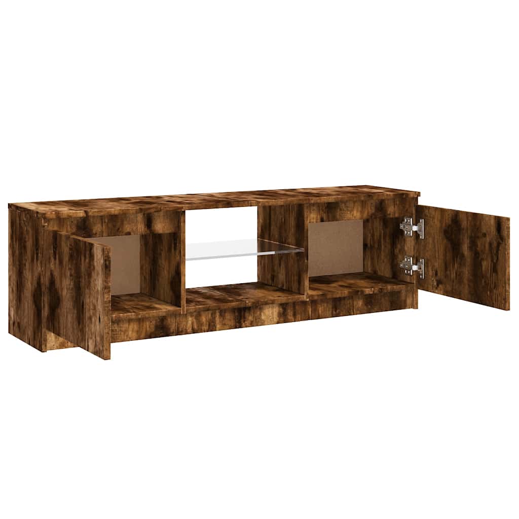 TV-Schrank mit LED-Leuchten Räuchereiche 120x30x36 cm