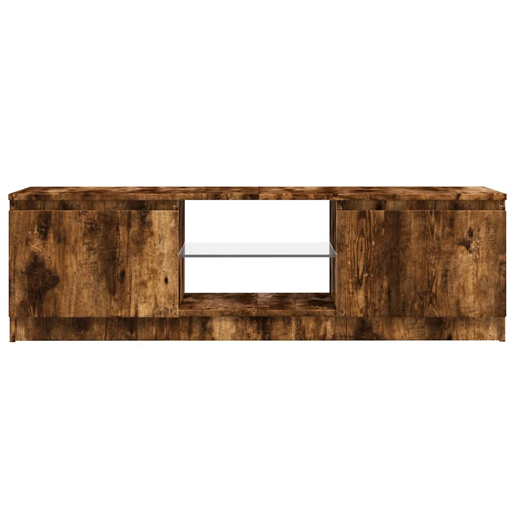 TV-Schrank mit LED-Leuchten Räuchereiche 120x30x36 cm