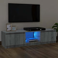 TV-Schrank mit LED-Leuchten Grau Sonoma 120x30x36 cm