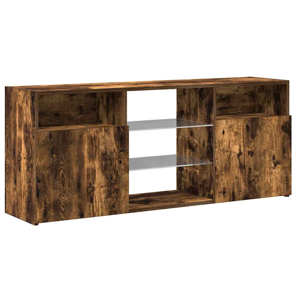 TV-Schrank mit LED-Leuchten Räuchereiche 120x30x50 cm