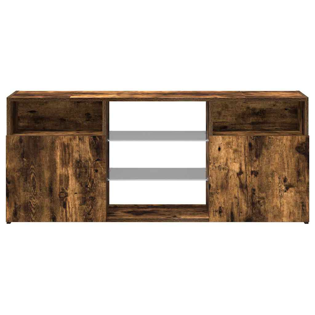 TV-Schrank mit LED-Leuchten Räuchereiche 120x30x50 cm