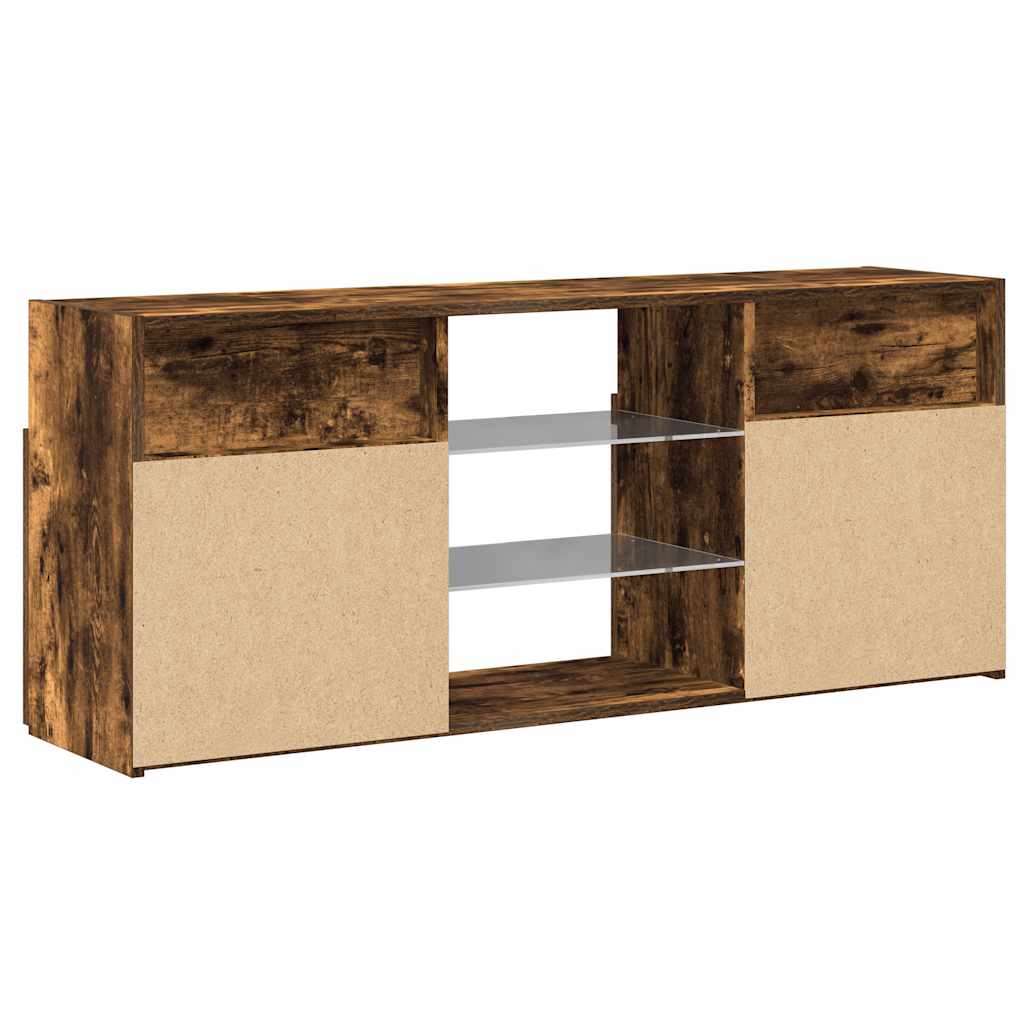 TV-Schrank mit LED-Leuchten Räuchereiche 120x30x50 cm