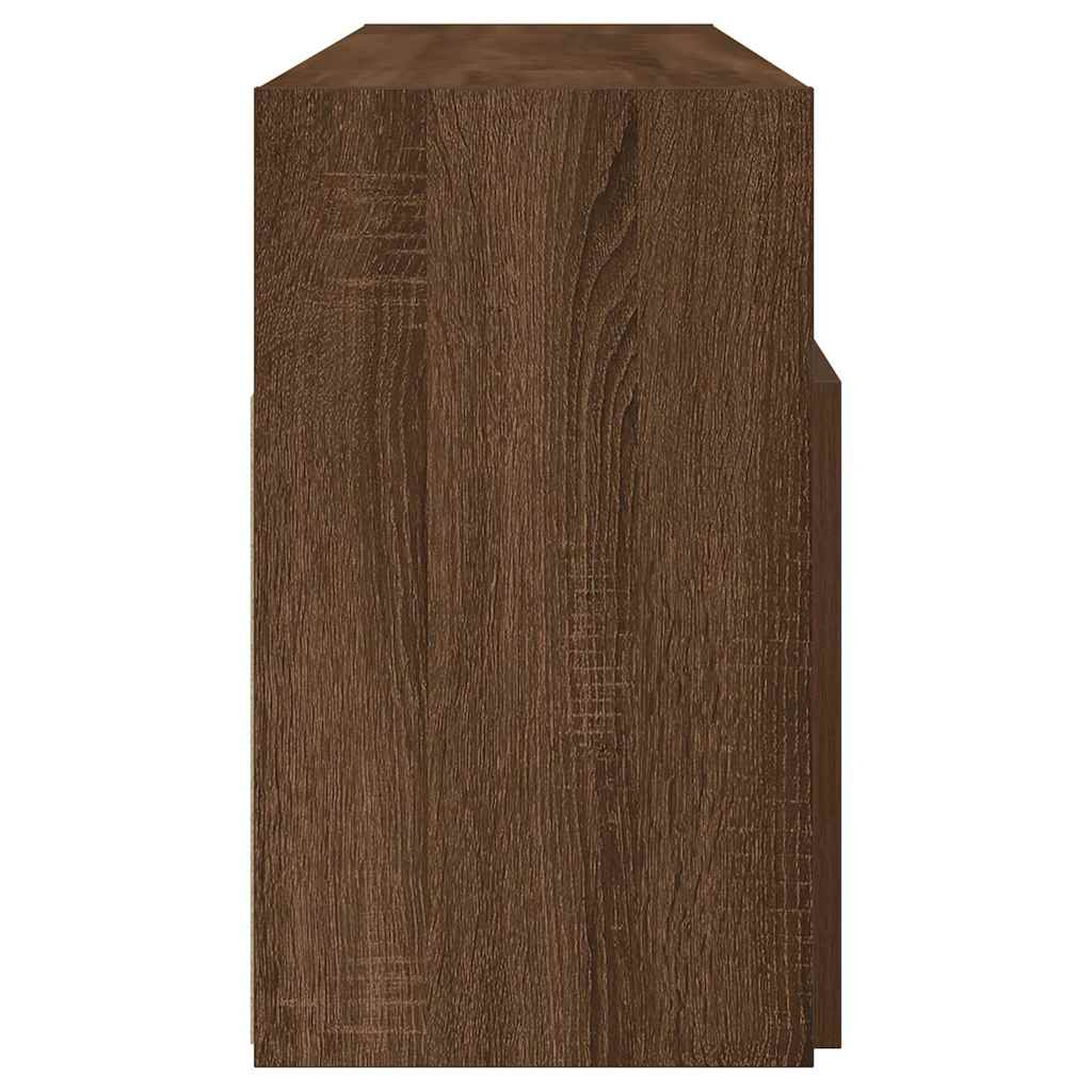 TV-Schrank mit LED-Leuchten Braun Eichen-Optik 120x30x50 cm