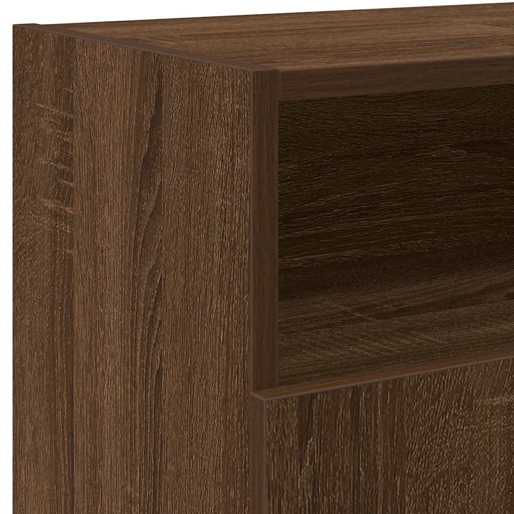 TV-Schrank mit LED-Leuchten Braun Eichen-Optik 120x30x50 cm
