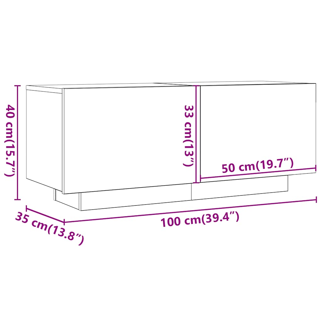 TV-Schrank Grau Sonoma 100x35x40 cm Holzwerkstoff