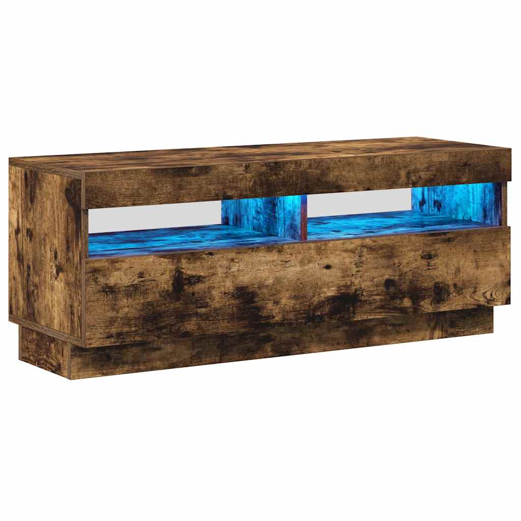 TV-Schrank mit LED-Leuchten Räuchereiche 100x35x40 cm
