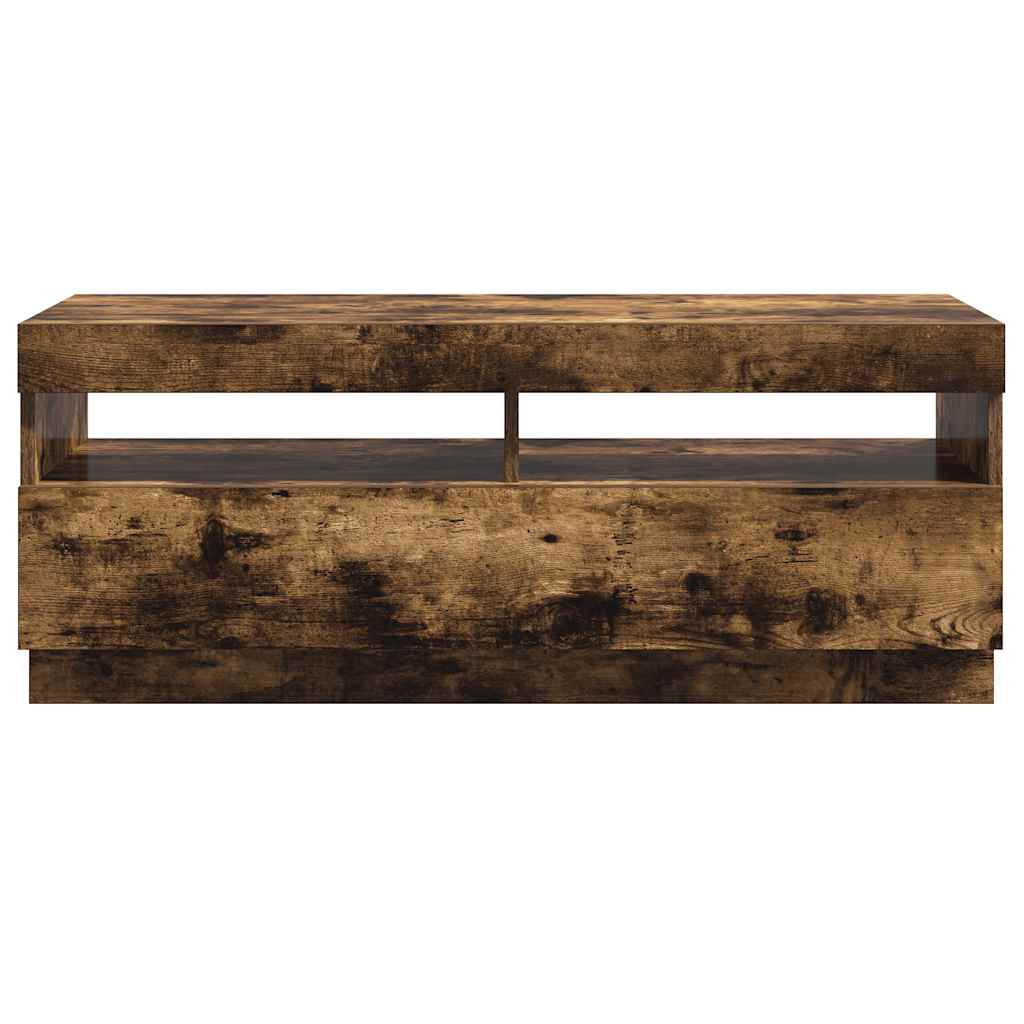 TV-Schrank mit LED-Leuchten Räuchereiche 100x35x40 cm