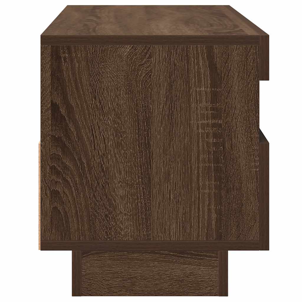 TV-Schrank mit LED-Leuchten Braun Eichen-Optik 100x35x40 cm