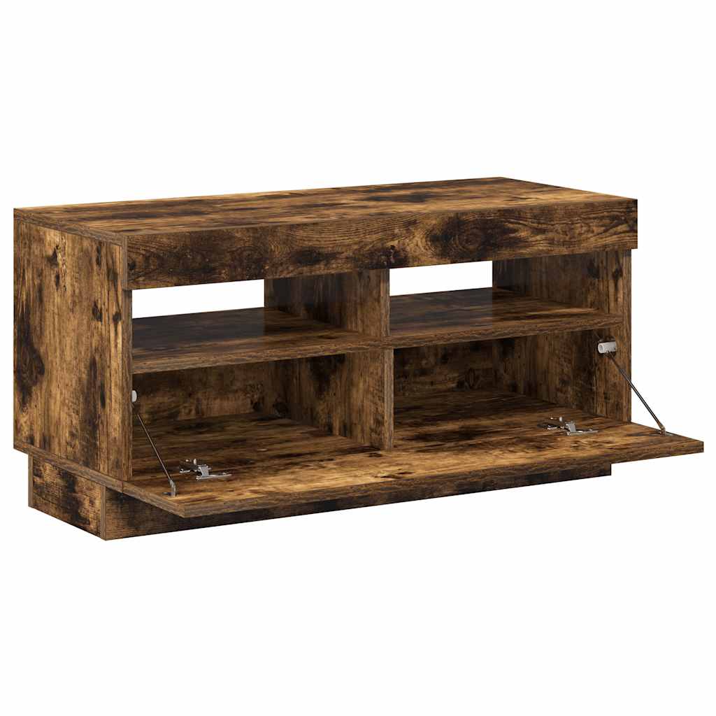 TV-Schrank mit LED-Leuchten Räuchereiche 80x35x40 cm