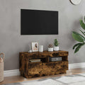 TV-Schrank mit LED-Leuchten Räuchereiche 80x35x40 cm