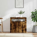 Sideboard mit LED-Beleuchtung Räuchereiche 80x35x75 cm