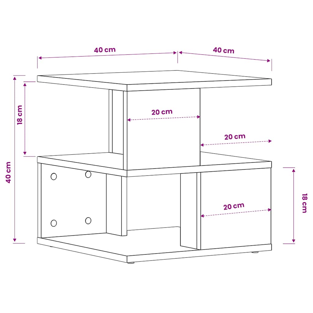 Beistelltisch Braun Eichen-Optik 40x40x40 cm Holzwerkstoff