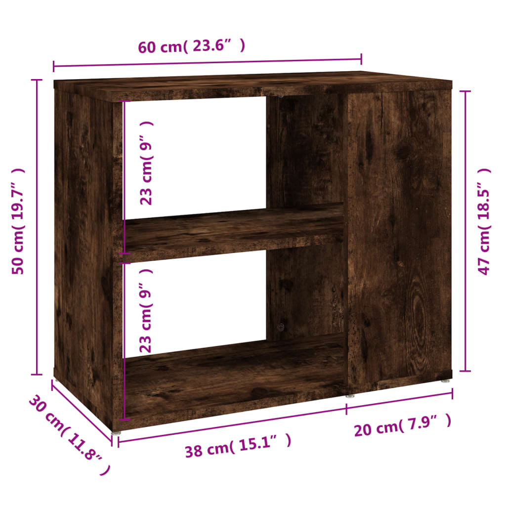 Beistelltisch Räuchereiche 60x30x50 cm Holzwerkstoff