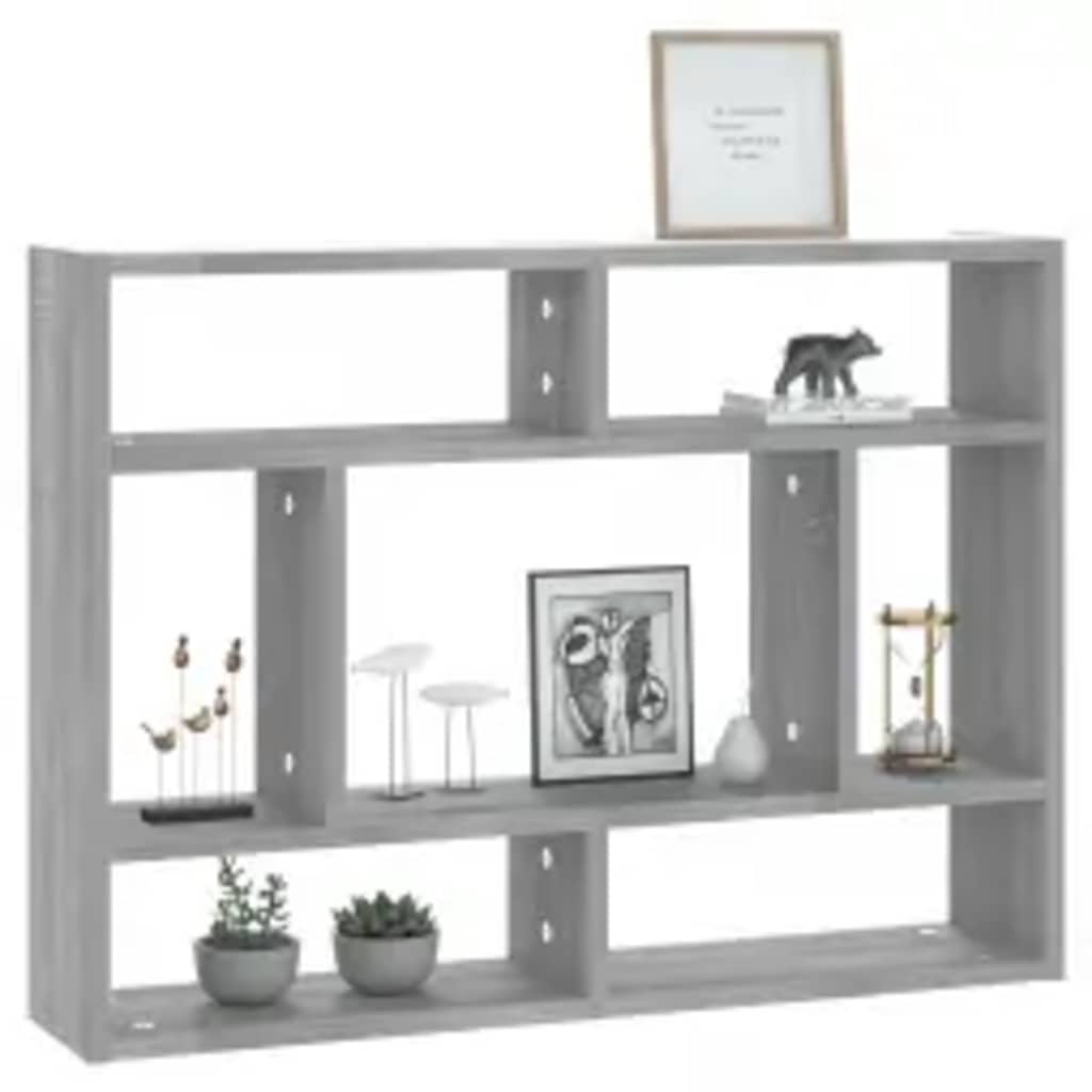 Wandregal Grau Sonoma 75x16x55 cm Holzwerkstoff