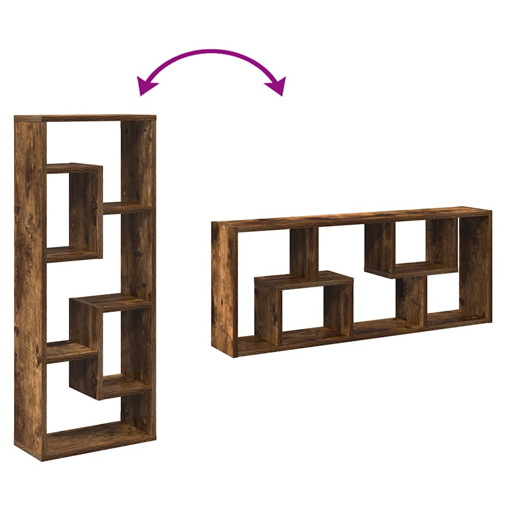 Wandregal Räuchereiche 36x16x90 cm Holzwerkstoff