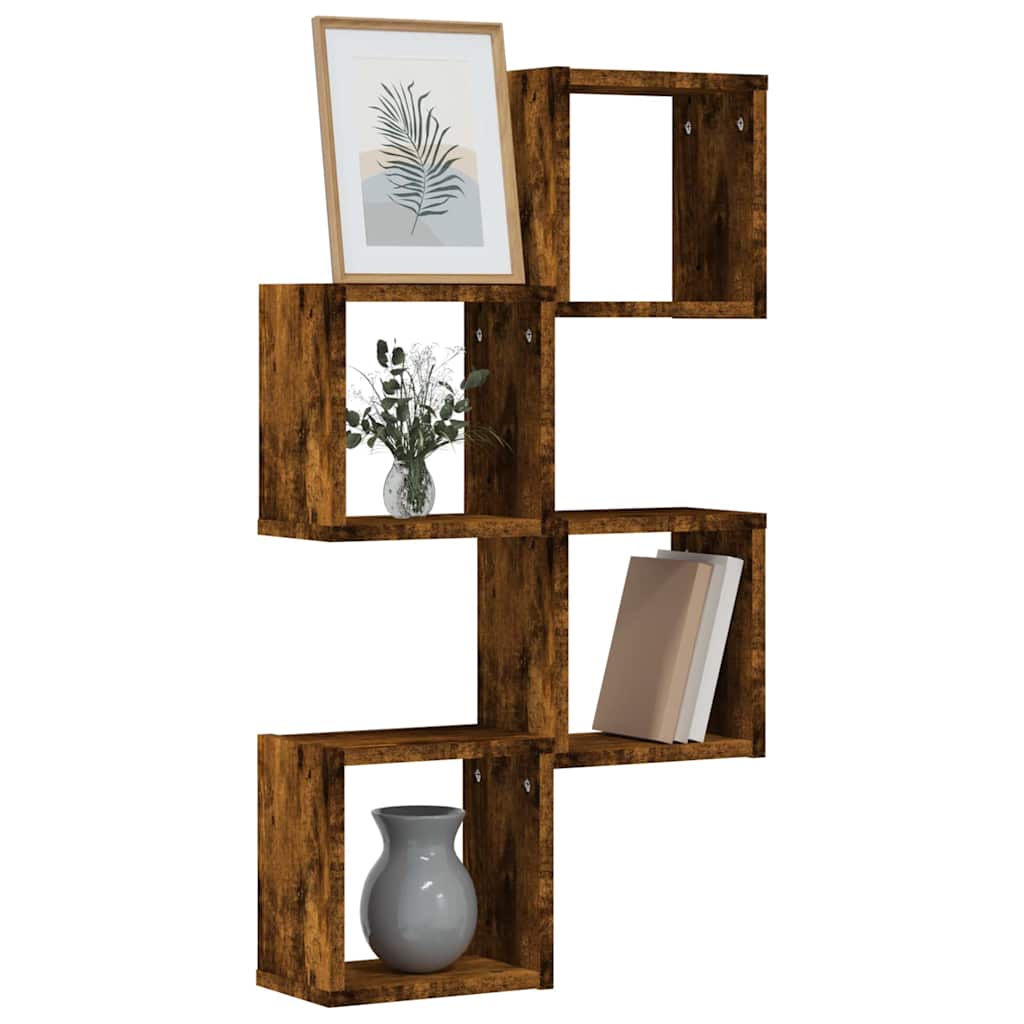 Wandregale mit Regal 4 pcs Geräucherte Eiche 26 x 15 x 26 cm