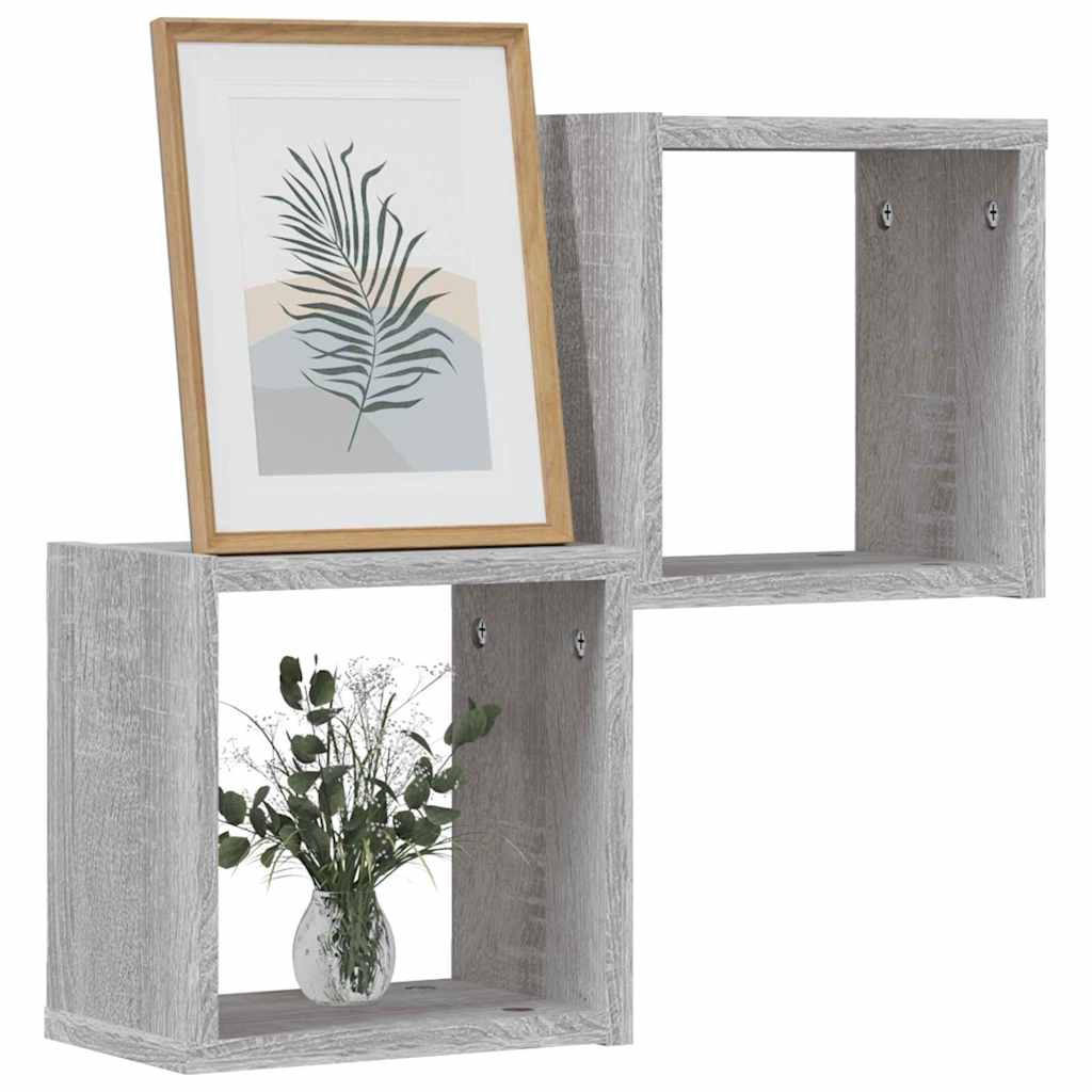Wandregale 2 pcs Graues Sonoma 26 x 15 x 26 cm Holzwerkstoff